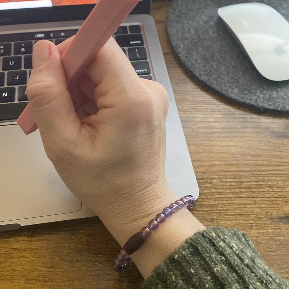 Handmade glass bead bracelet